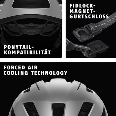 ABUS Stadthelm Pedelec 2.0 - Fahrradhelm mit Rücklicht und Regenhaube - für den Stadtverkehr - für D