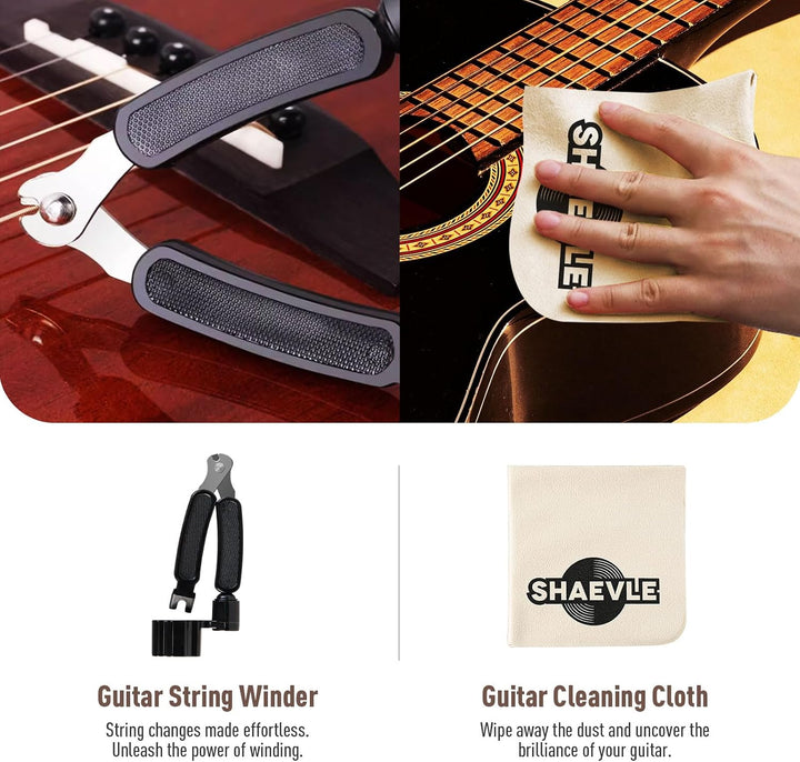 Gitarrenreinigung,All IN ONE Kit: Gitarrenpolitur, Griffbrett-Zitronenöl, Saitenreiniger-Öl, Reinigu
