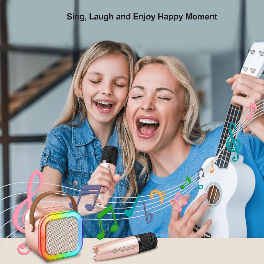 Kinder Karaoke Maschine mit 2 Mikrofonen HiFi Bluetooth Karaoke Mikrofon Spielzeug Geschenk für Jung