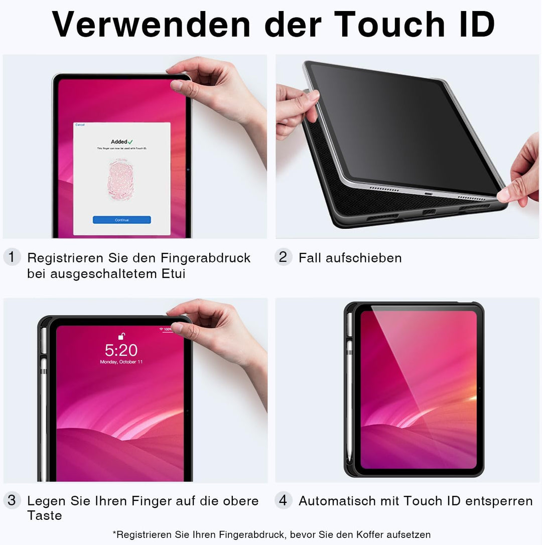 Antbox Hülle für iPad 10 Generation 2022 10,9 Zoll mit stifthalter Apple Pencil Halter Auto Schlaf/W