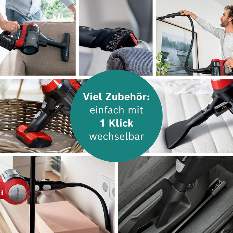 Bosch Akku-Staubsauger Unlimited 7 ProAnimal BKS711PET, kabelloser Tierhaar-Staubsauger, beutellos,