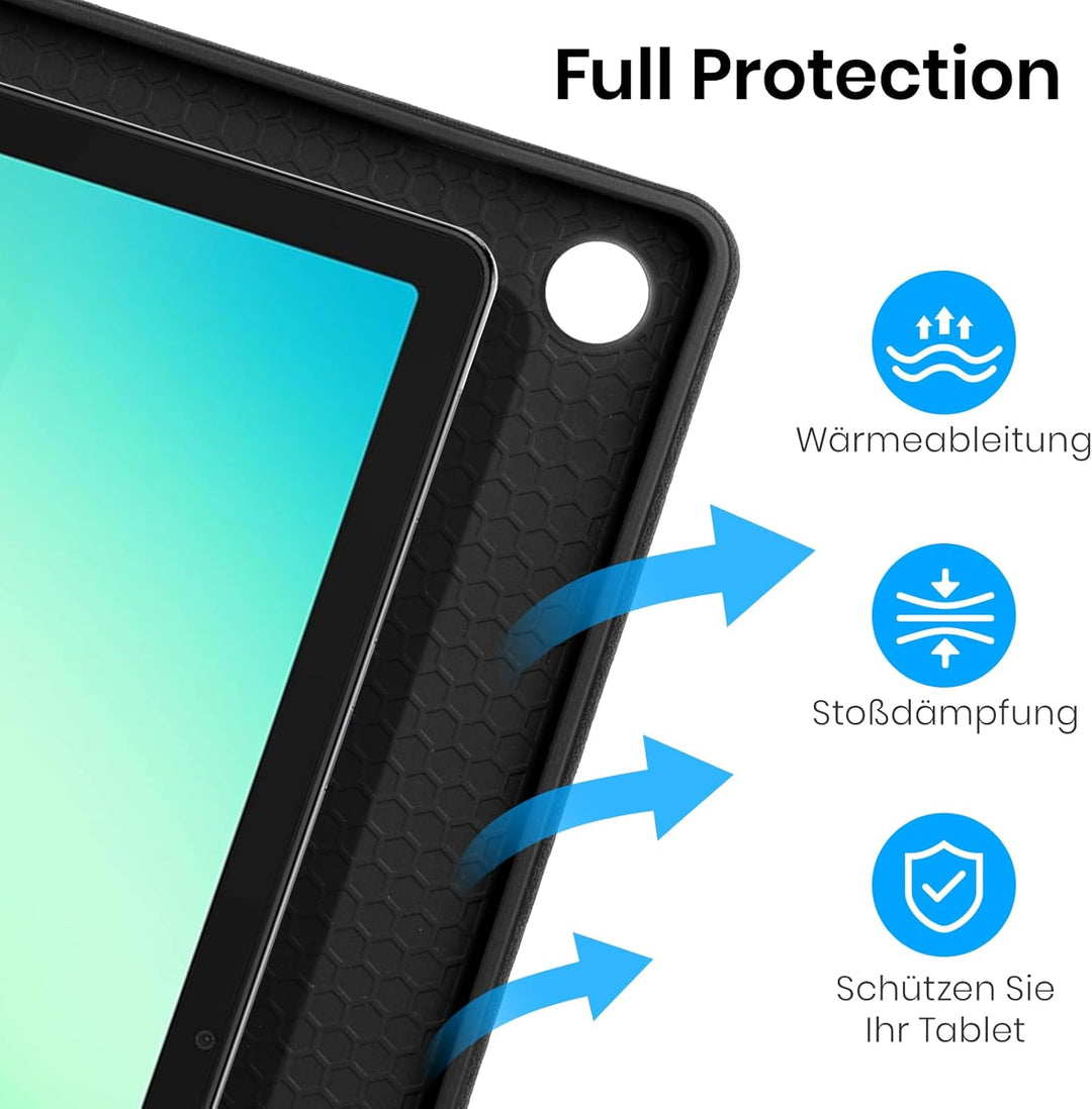 Hülle mit Tastatur für Samsung Galaxy Tab A11+ Plus 2025/ A9+ Plus 11 Zoll 2023, Stossfeste Ultradün