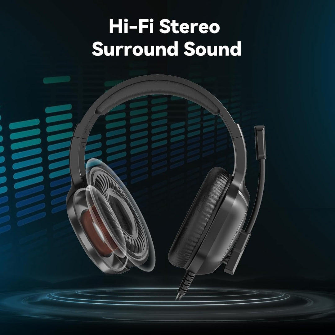 IMYB Gaming Headset mit Katzenohren abnehmbaren, RGB-Licht, Stereo Surround Noise Cancelling, Mikrof