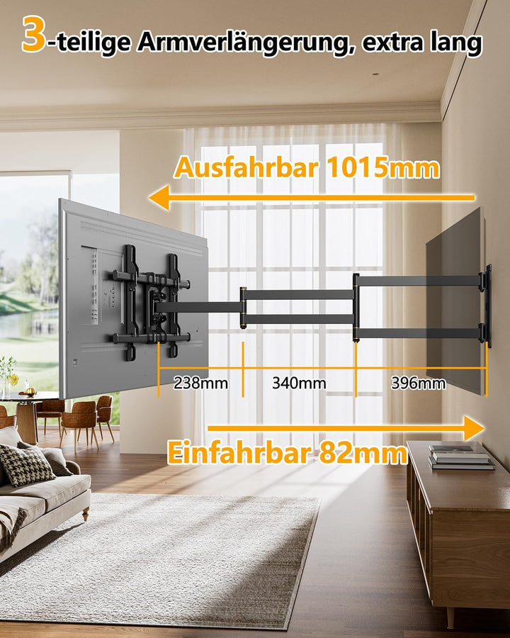 FORGING MOUNT TV Wandhalterung mit 1015mm Extra langem arm 37-75 Zoll TVs, Fernseher Halterung 180°d