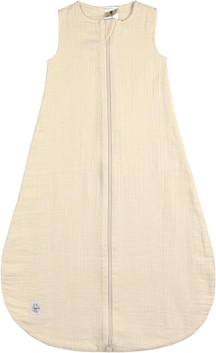 LÄSSIG Baby Sommerschlafsack ohne Ärmel Musselin Baumwolle GOTS zertifiziert/Muslin Baby Sleeping Ba