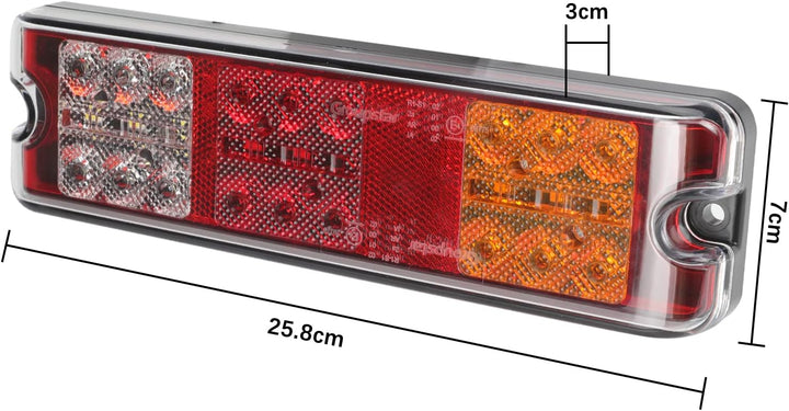 Yuanjoy 2 Pack 12v 24v LED Rückleuchten für Anhänger - mit Blinker, Positionslicht, Bremslicht, Rück