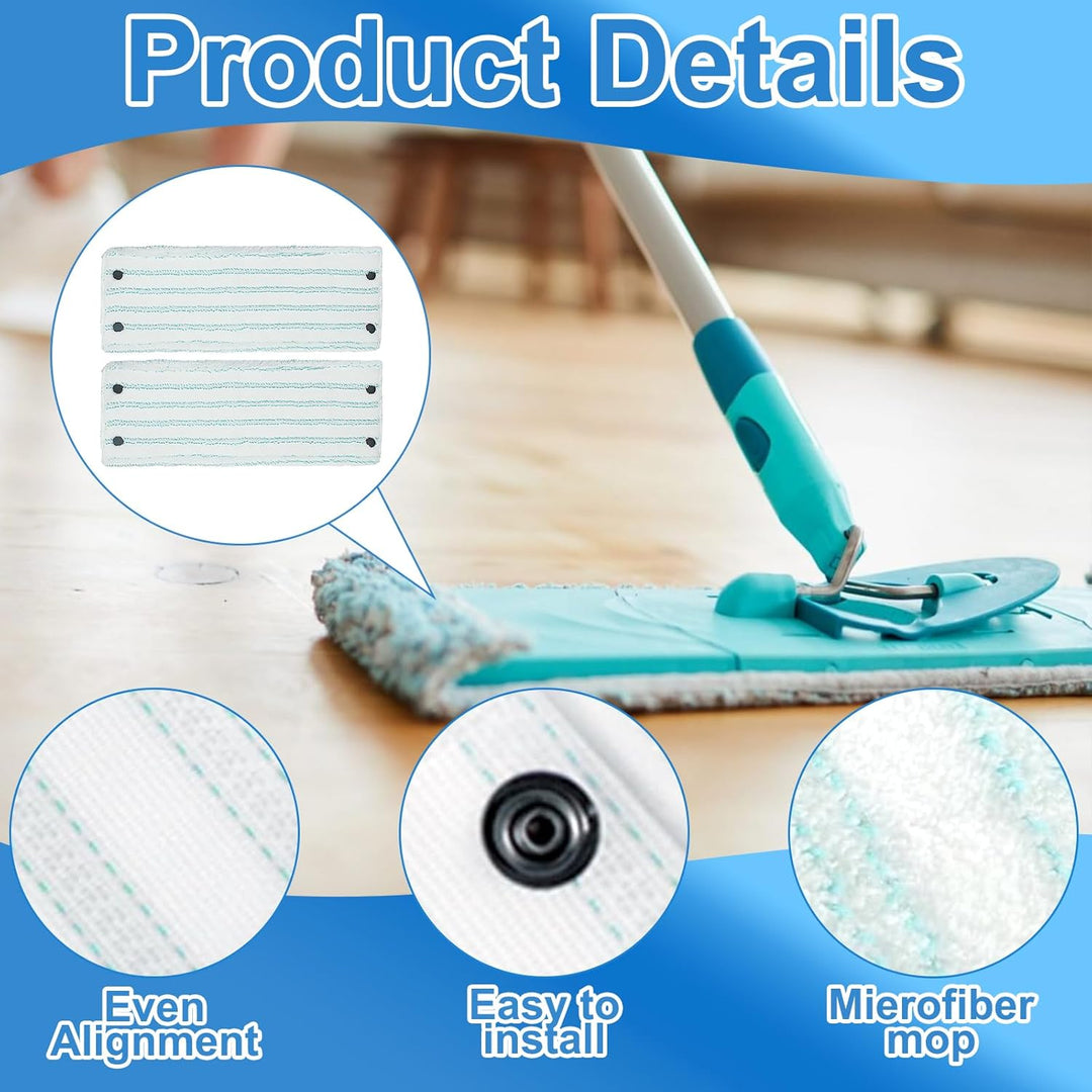 4 Stück Wischmopp Bezug für Leifheit Clean Twist M Micro Duo 33x15cm Bodenwischer Ersatzbezug für al