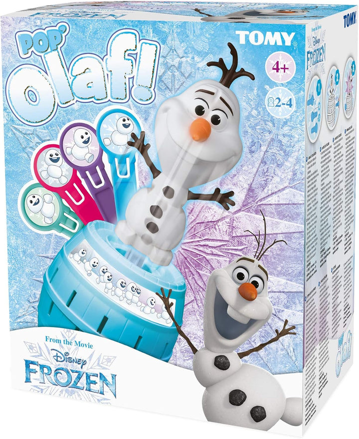 TOMY T73038 Pop Up Olaf Kinder Brettspiel, Familien- und Vorschulkinderspiel, Action-Spiel für Kinde