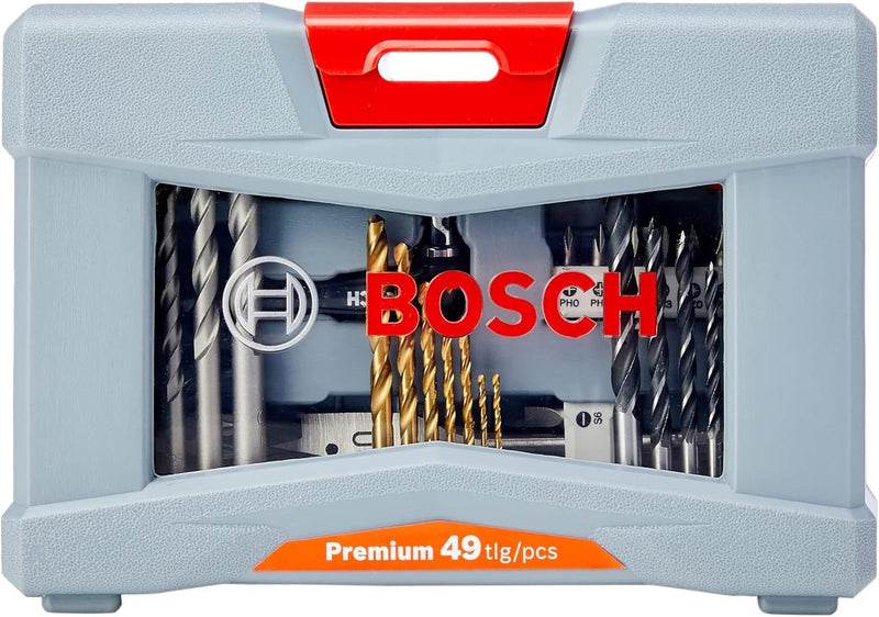 Bosch Professional 49tlg. Bits und Bohrer Premium X-Line Set (Betonbohrer, Fliesenbohrer, Universalh