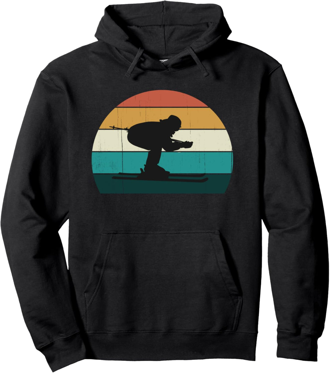 Retro Mountain Skiing - Vintage Abfahrt Ski / Skipiste Pullover Hoodie