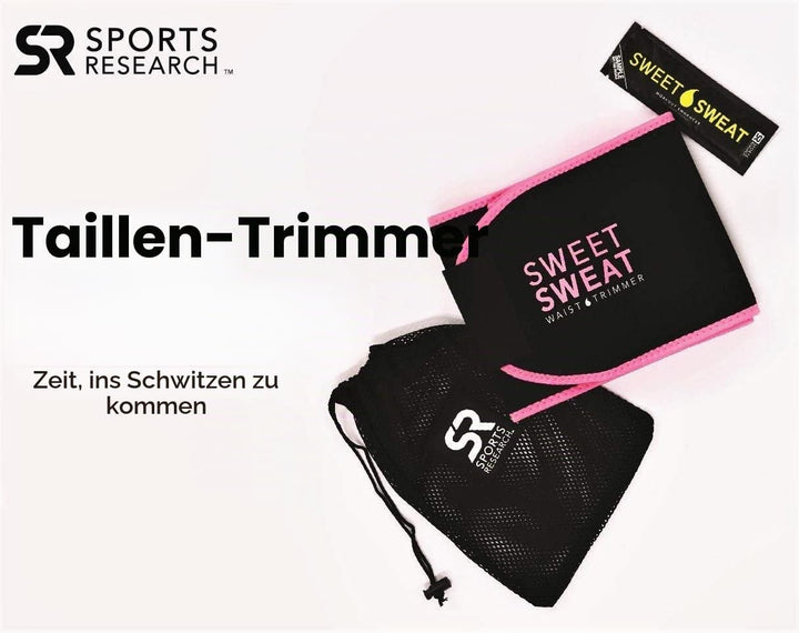 Sweet Sweat Taille Trimmer (Rosa Logo) für Männer & Frauen. Inklusive gratis Probe des Sweet Sweat W