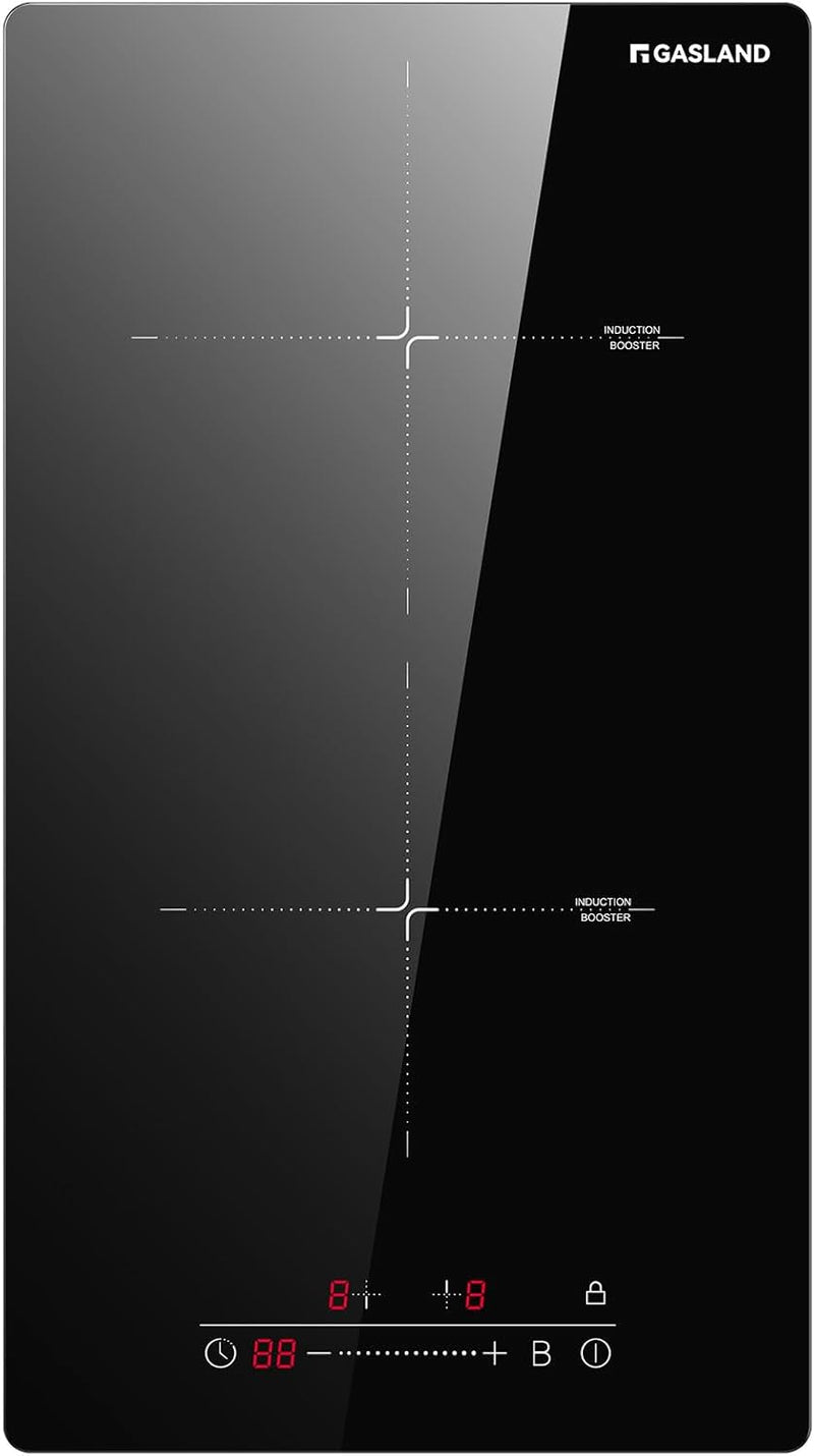 GASLAND Chef IH30BF Einbau Induktionskochfeld 30 cm 2 Kochzonen, Autark Elektrokochfeld 2 Platten mi
