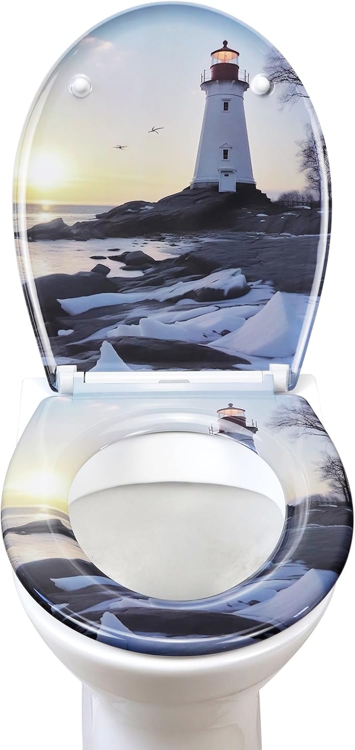 WC Sitz mit Absenkautomatik, Toilettendeckel Duroplast, Klodeckel mit Schnellverschluss, Montage von