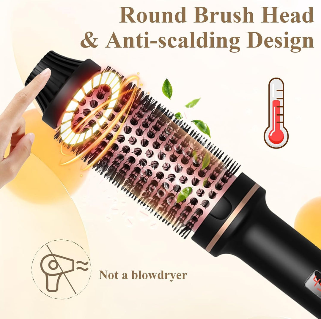 3 In 1 Thermal Brush,38MM Fass Salon One Step Haartrockner und Volumiser Thermobürste,5 Temperaturst