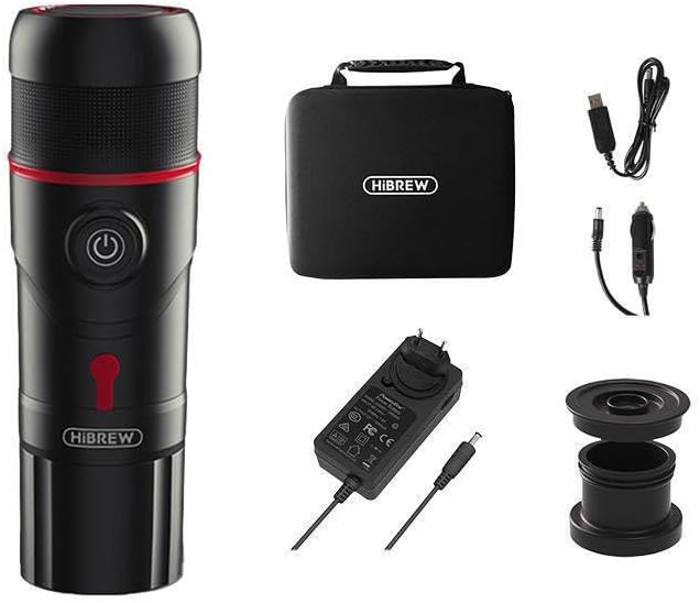 HiBREW H4-Premium 3-in-1 Tragbarer Kaffeeautomat mit Hülle, 80 W
