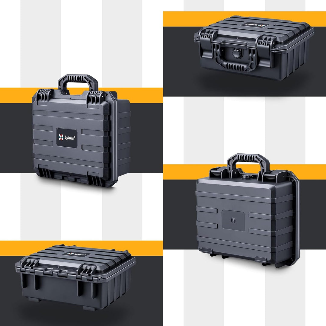 Lykus HC-2820 Wasserdicht Koffer mit anpassbar Rasterschaumstoff, Innengrösse 28,2x22,2x11,7 cm, Gee