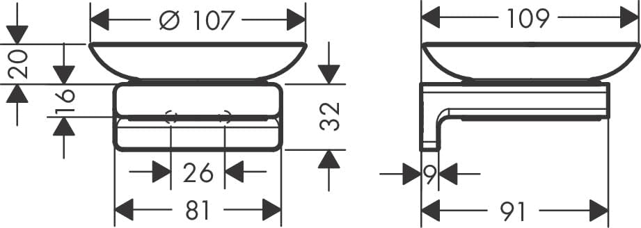 hansgrohe Seifenschale AddStoris, Seifenablage, Mattschwarz Mattschwarz Schale, Mattschwarz Schale