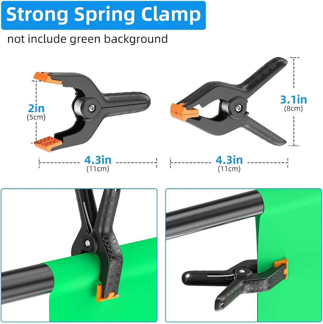 EMART T Form Hintergrund Ständer Hintergrundsystem, 1,5mx2,6m Fotohintergrund Ständer mit 4 Federcli