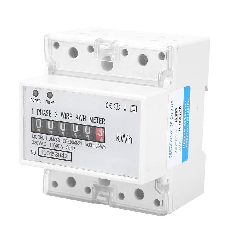 Digitale Stromzähler 1 Phase, AC 220V/230V 10-40A 2 Draht 4P Einphasiger Stromzähler Hutschiene, KWh