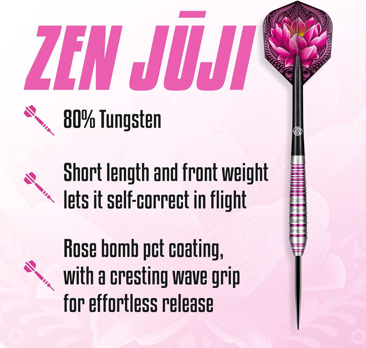 Shot! Zen Zuji Steel Tip Dart Set 80% Wolfram Pro Wurfpfeile Steel Tip Set Professional - Made in Ne