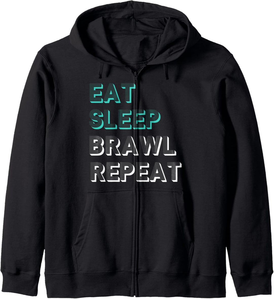 Eat Sleep Brawl Repeat Gamer Zocker Game Kinder Star Kapuzenjacke