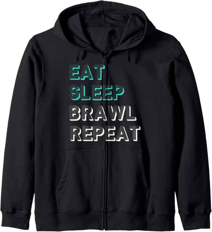 Eat Sleep Brawl Repeat Gamer Zocker Game Kinder Star Kapuzenjacke