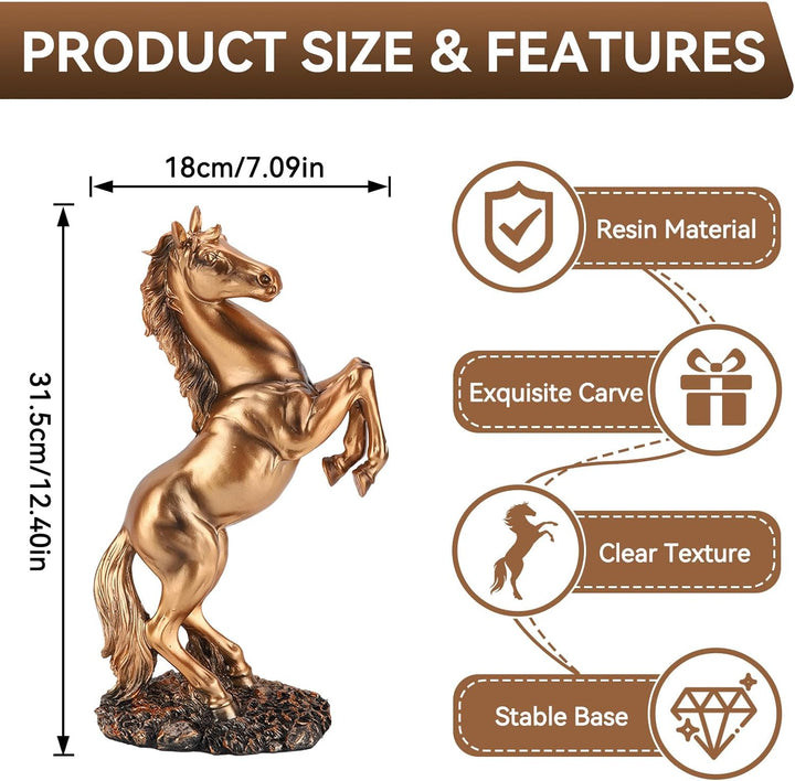 HERCHR Pferd Deko, Deko Statue Pferd, Deko Skulptur Modern, Stehendes Pferd Harz Statue für Home Dec