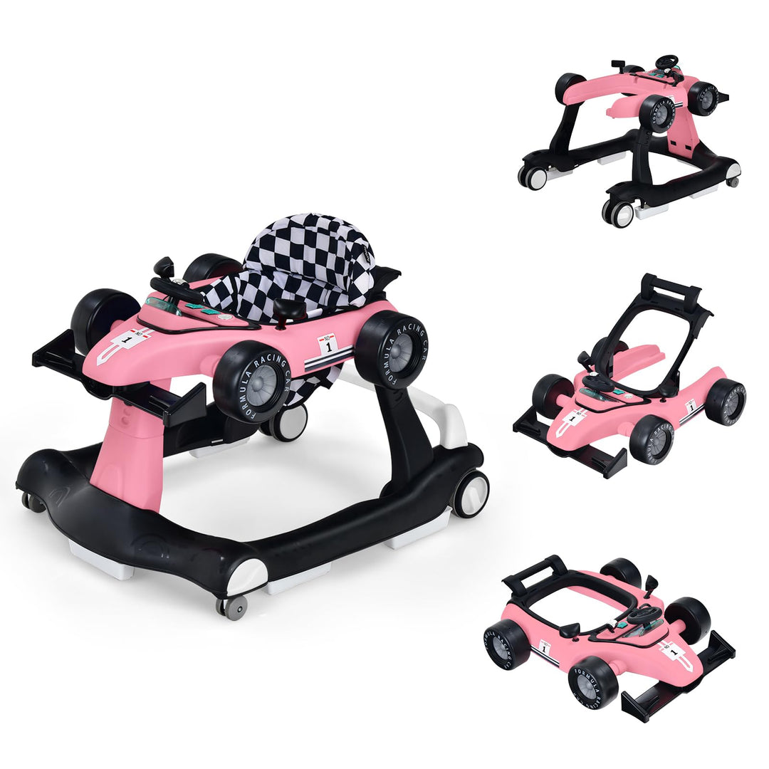 LIFEZEAL 4 in 1 Lauflernhilfe Baby, Höhenverstellbares &amp; Klappbares Babywalker, Baby Gehfrei ab 6 Mo
