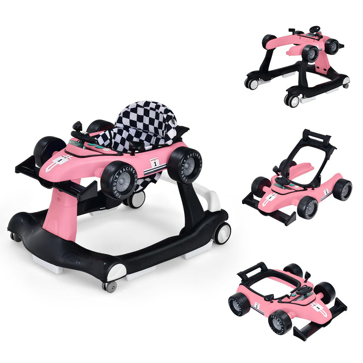 LIFEZEAL 4 in 1 Lauflernhilfe Baby, Höhenverstellbares &amp; Klappbares Babywalker, Baby Gehfrei ab 6 Mo