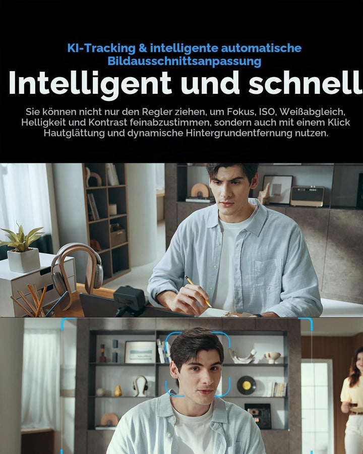 Hollyland Lyra Webcam: UHD 4K Webcam für PC &amp; Mac, 1/1.5" Sensor, Autoframing, PDAF, HDR - Ideal für