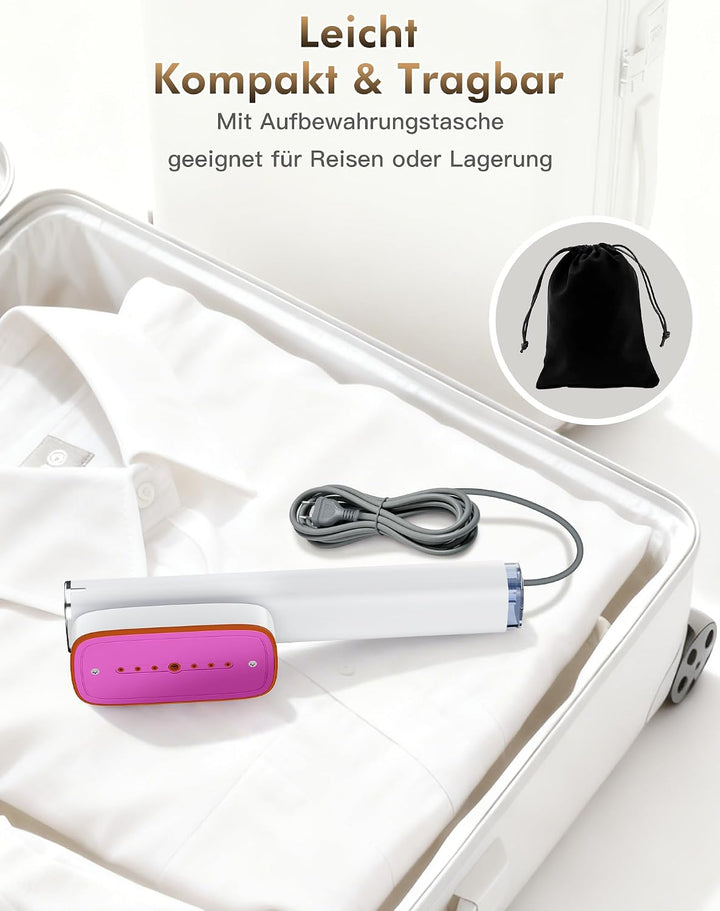 Dampfglätter, 2-IN-1 Reisedampfglätter, 15s schnelles Aufheizen, 220–240V EU Spannung, 1200W Steamer