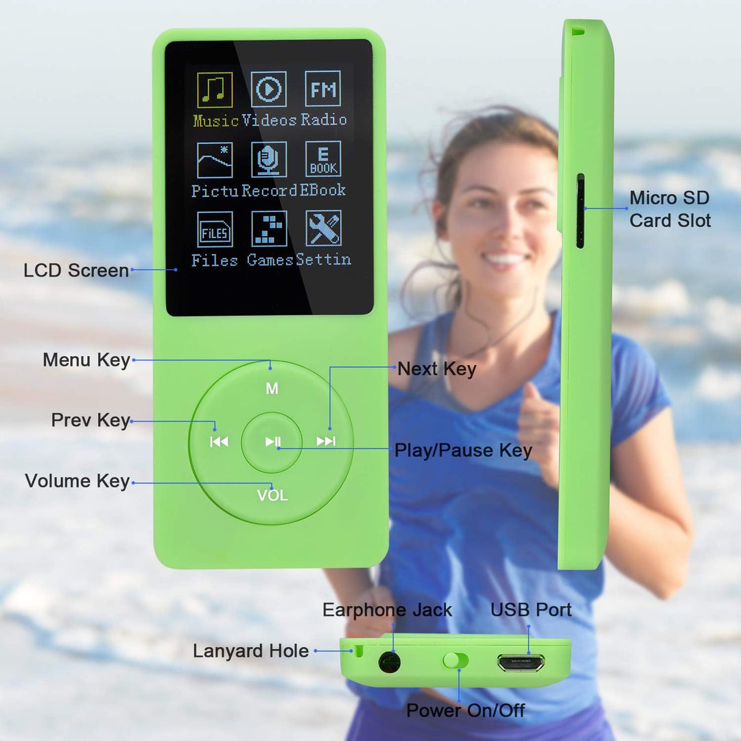 COVVY 8GB Tragbare MP3 Musik Player, Support bis zu 64GB SD Speicherkarte, Lossless Sound HiFi MP3 P