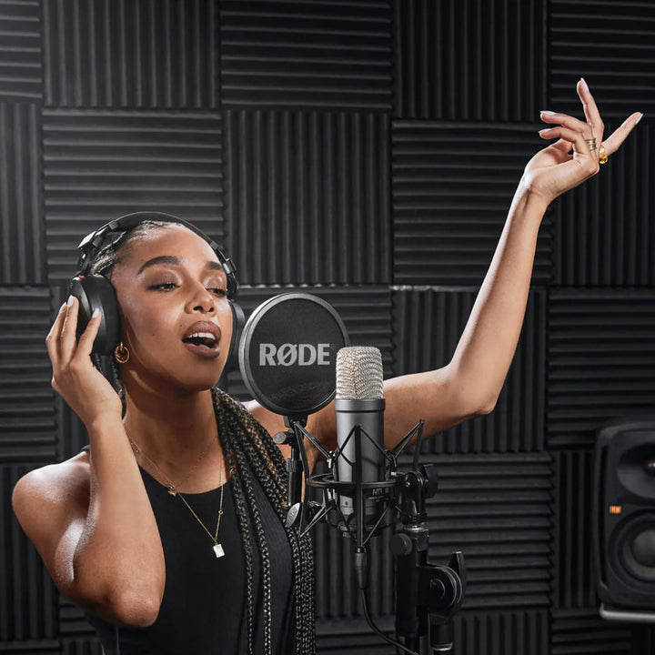 Rode NT1 Signature Black Studio-Kondensatormikrofon + keepdrum MS138 Gelenkarm-Stativ Schwarz
