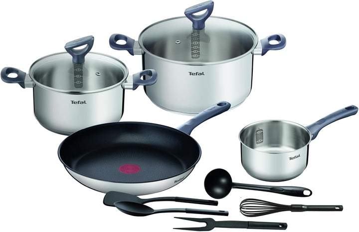 Tefal Daily Cook Kochgeschirr-Set – 11-teilig Juego 1 sartén y 3 ollas + acc, Juego 1 sartén y