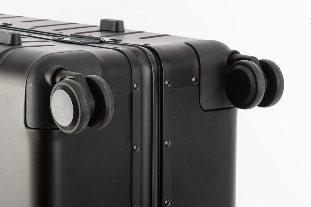 Travelhouse Oslo Alu Reisekoffer Schwarz L-75cm Hartschalenkoffer Reisetrolley Suitecase Trolley 2X