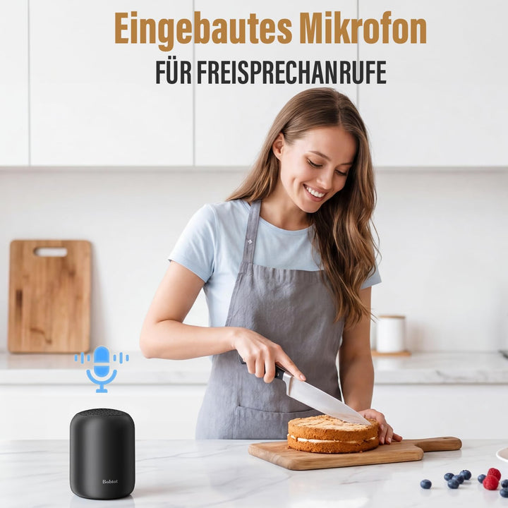 Bobtot tragbarer Lautsprecher Bluetooth Klein, Kabellos wasserdicht, mit 24 Stunden Akkulaufzeit, kr