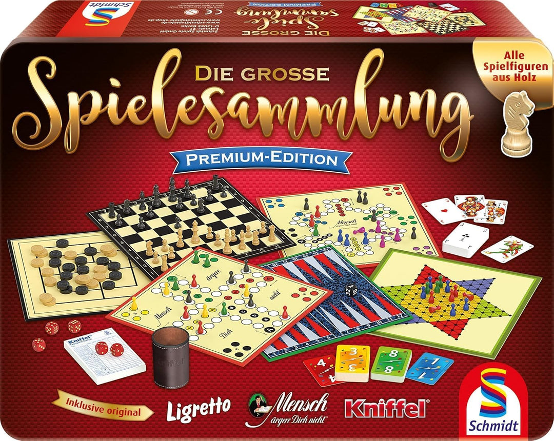 Schmidt Spiele 49197 Die grosse Spielesammlung Premium-Edition, in Einer Metallbox, Bunt & 49203 Kni