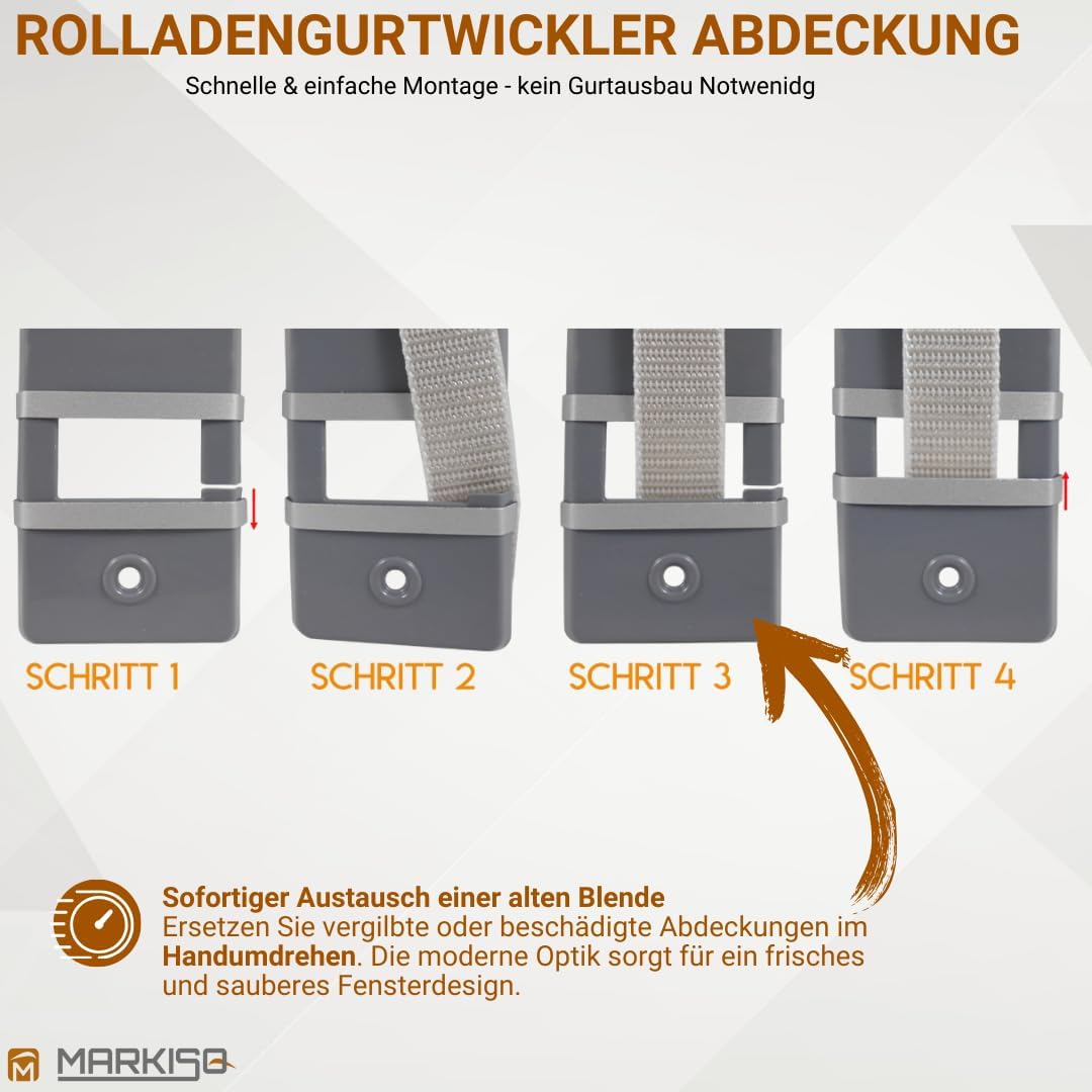 10er SET Gurtwicklerblende ohne Gurtausbau Lochabstand 160mm Blende für Gurt, Abdeckplatte 10 Stück,