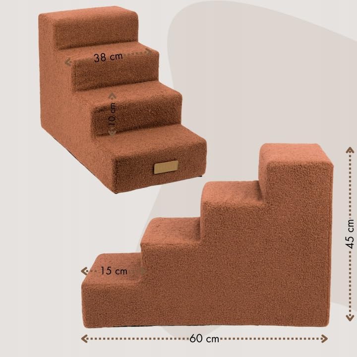 Sofatreppe für Hunde und Katzen – Hundetreppe für Bett & Sofa – 3- oder 4-stufig, rutschfest & wasch