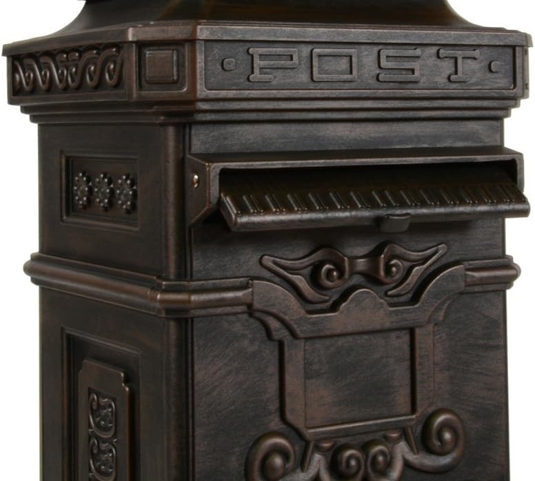antiker englischer Standbriefkasten Modell: LUNA, Farbe: Bronze, Material: Aluminium, rostfrei, Höhe