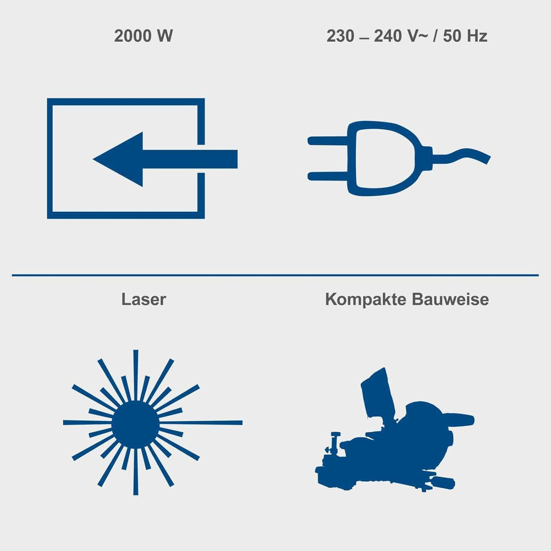 Scheppach HM254 Kappzugsäge mit Softstart & Laser - 2000W Leistung |Ø 255mm Sägeblatt | Schnittbreit