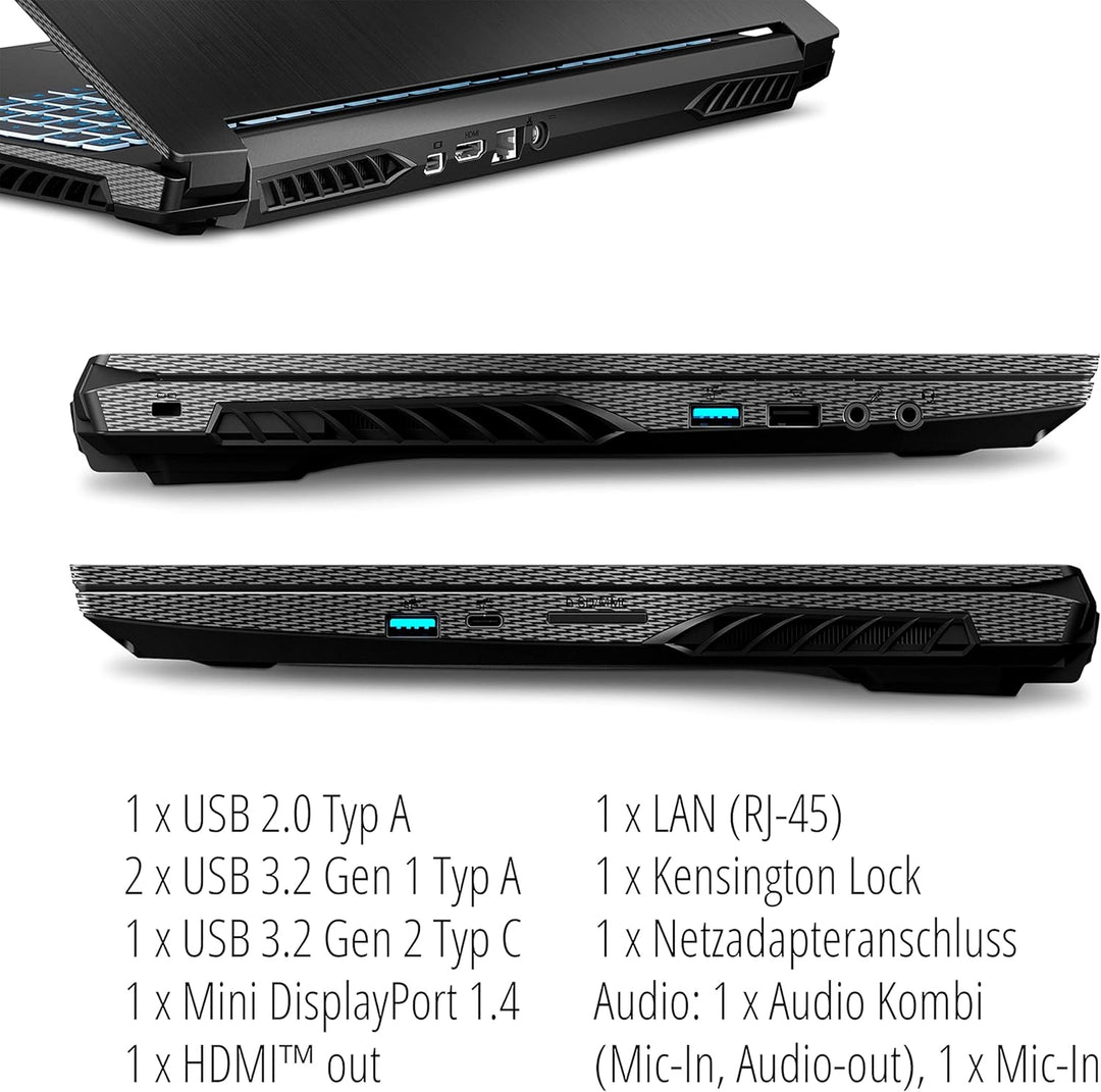 ERAZER MEDION Crawler E25 39,6 cm (15,6 Zoll) Full HD Gaming Notebook (AMD Ryzen 5 5600H, 16GB DDR4