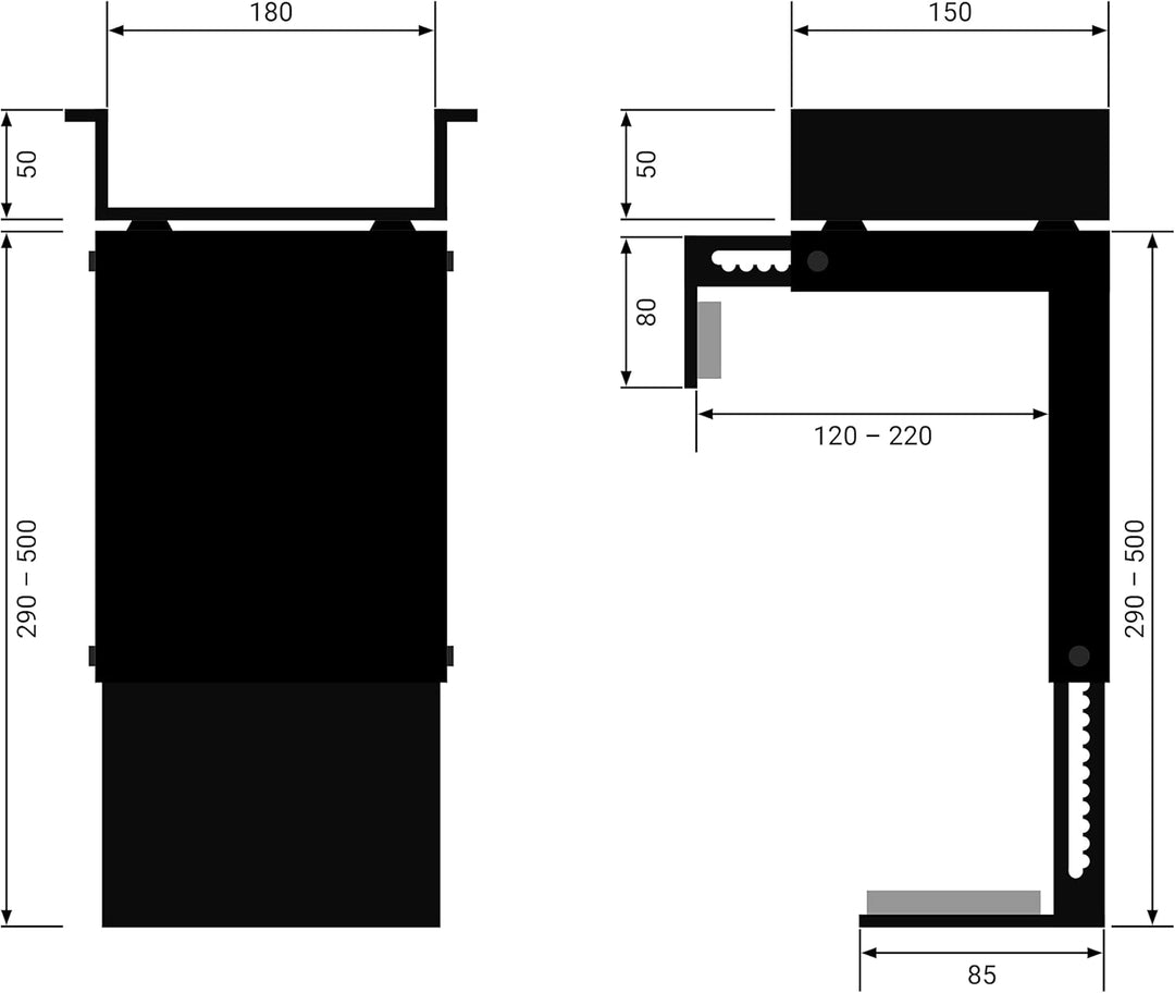 boho office® Computer-Halter, PC Halterung in Schwarz zur Montage unterhalb der Tischplatte, flexibe