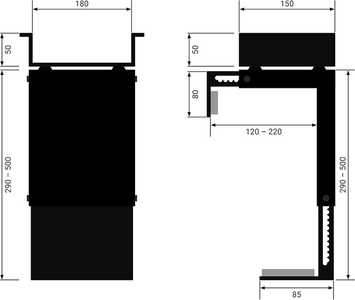 boho office® Computer-Halter, PC Halterung in Schwarz zur Montage unterhalb der Tischplatte, flexibe