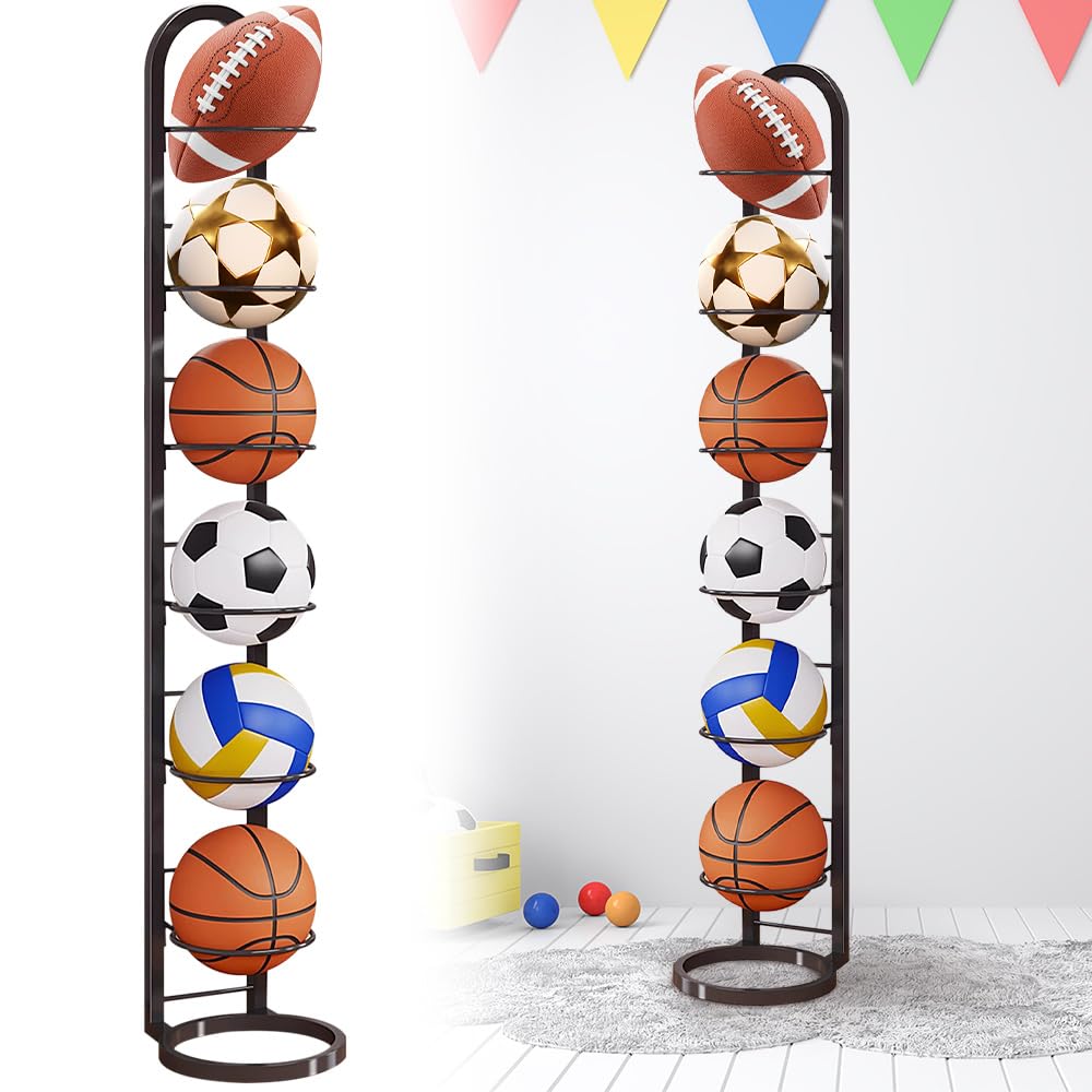 Stufiger Ballständer, Vertical Ballregal Fussball Ständer, Abnehmbares Standing Rack Halter, Ball Au