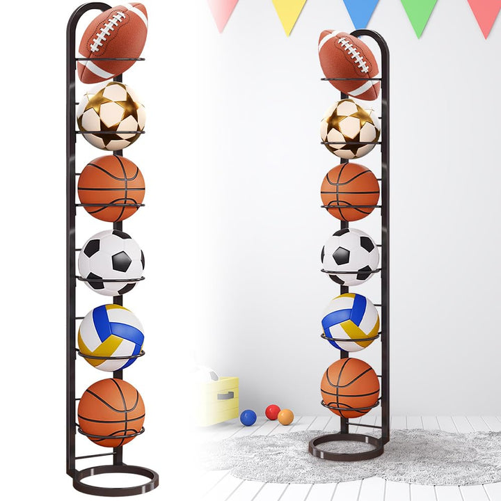Stufiger Ballständer, Vertical Ballregal Fussball Ständer, Abnehmbares Standing Rack Halter, Ball Au