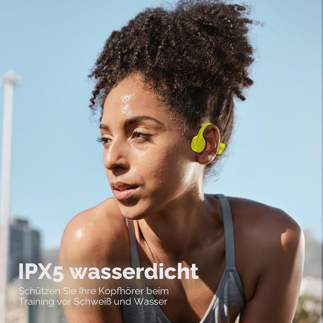 IFECCO Knochenschall Kopfhörer Bluetooth 6.2 - Open Ear Kopfhörer Kabellos,IPX5 wasserdichte Knochen