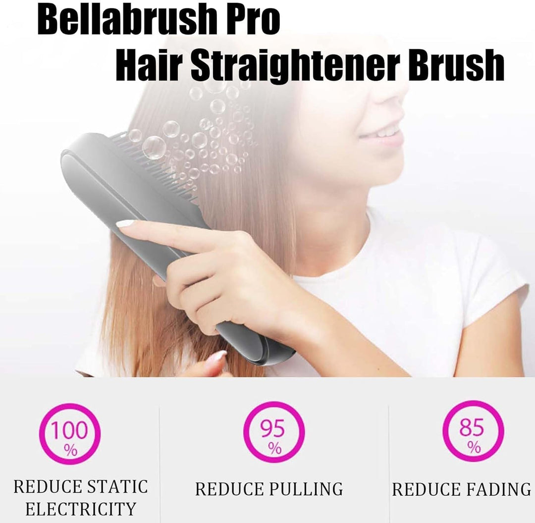 Kabellose Glätteisenbürste, BellaBrush Pro H-air S-traightener Bürste, 2 in 1 Negative Ionen Hai-r G