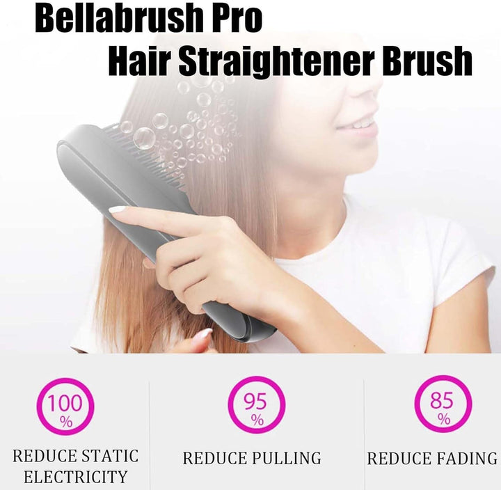 Kabellose Glätteisenbürste, BellaBrush Pro H-air S-traightener Bürste, 2 in 1 Negative Ionen Hai-r G