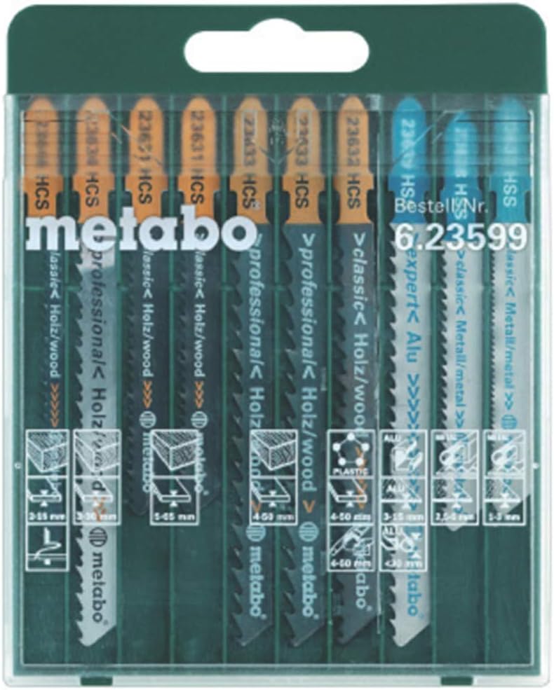 Metabo Stichsägeblattsortiment - SP 10-teilig, für Holz+Metall+Kunststoffe (623599000) Materialeignu